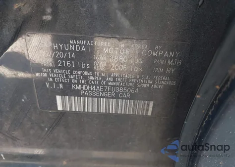 2015 Hyundai Elantra Limited/Se z USA, uszkodzony, nr VIN KMHDH4AE7FU305004